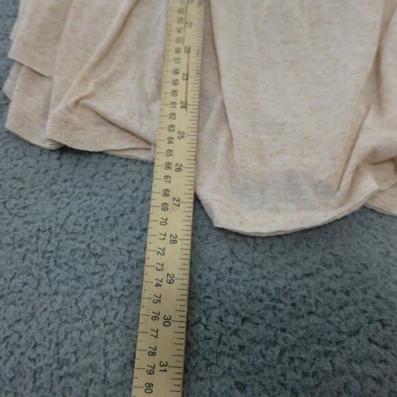 We The Free Top Womens L Boho Beige 3/4 Sleeve Flowy Slouchy Scoop Neck Linen - Picture 9 of 10